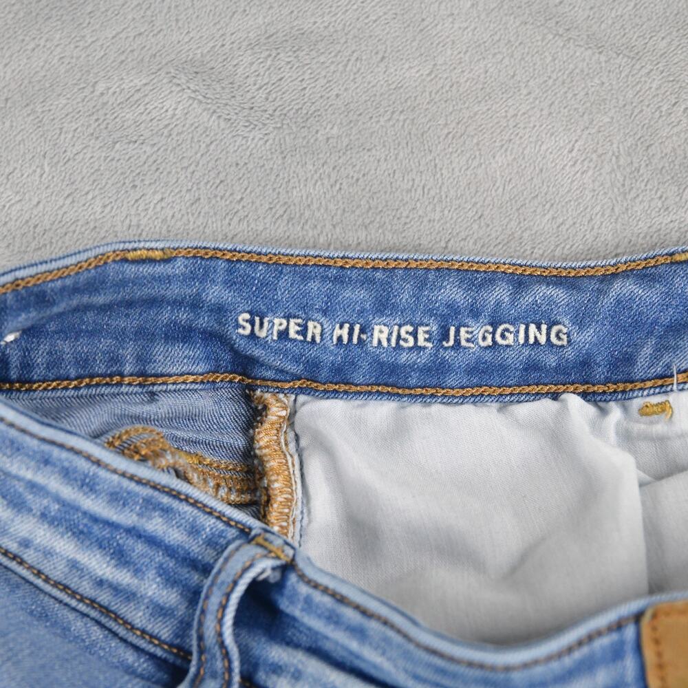 American Eagle Jeans Womens 8 (27x28) Super Hi-Rise Jegging Blue Denim - Picture 3 of 10